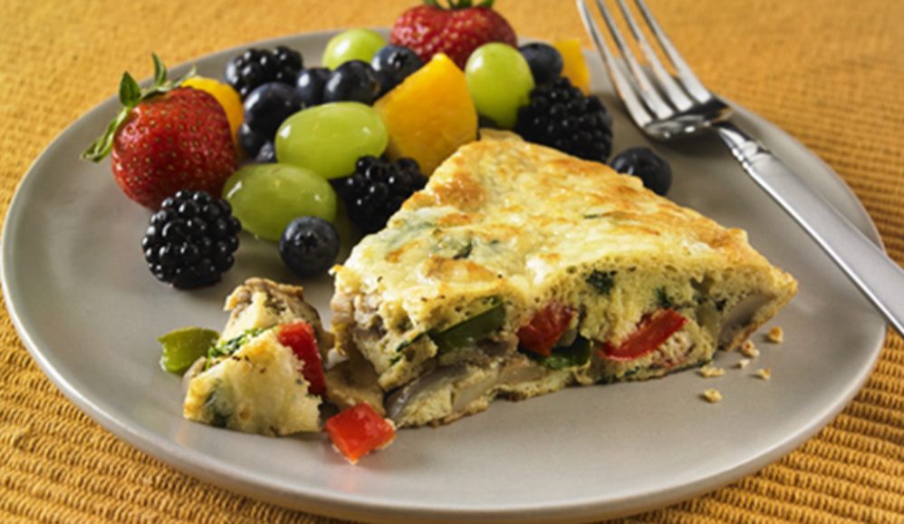 Photo of Cheese & Vegetable Frittata with Fruit Salad