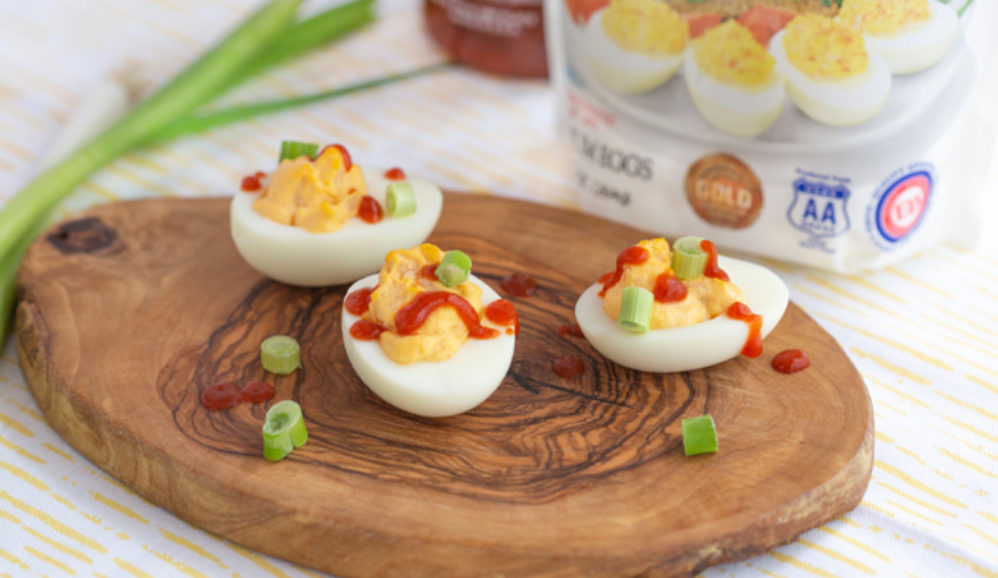 Photo of Smoked Deviled Egg with Shrimp Poke
