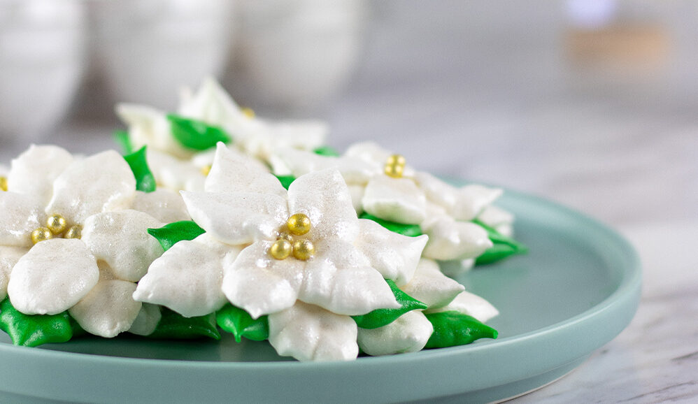 Photo of Poinsettia Meringue Cookies