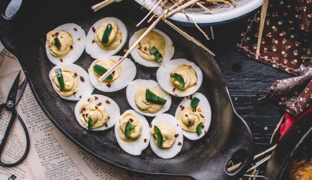 Honeyed Jalapeno Deviled Eggs
