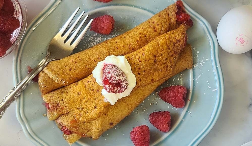 Photo of PB&J Protein Crepe with Sugar-free Raspberry Jam Filling