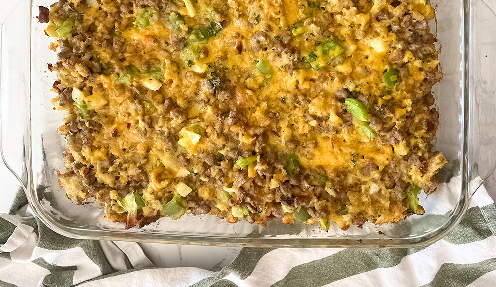 Photo of Thanksgiving Breakfast Stuffing Casserole